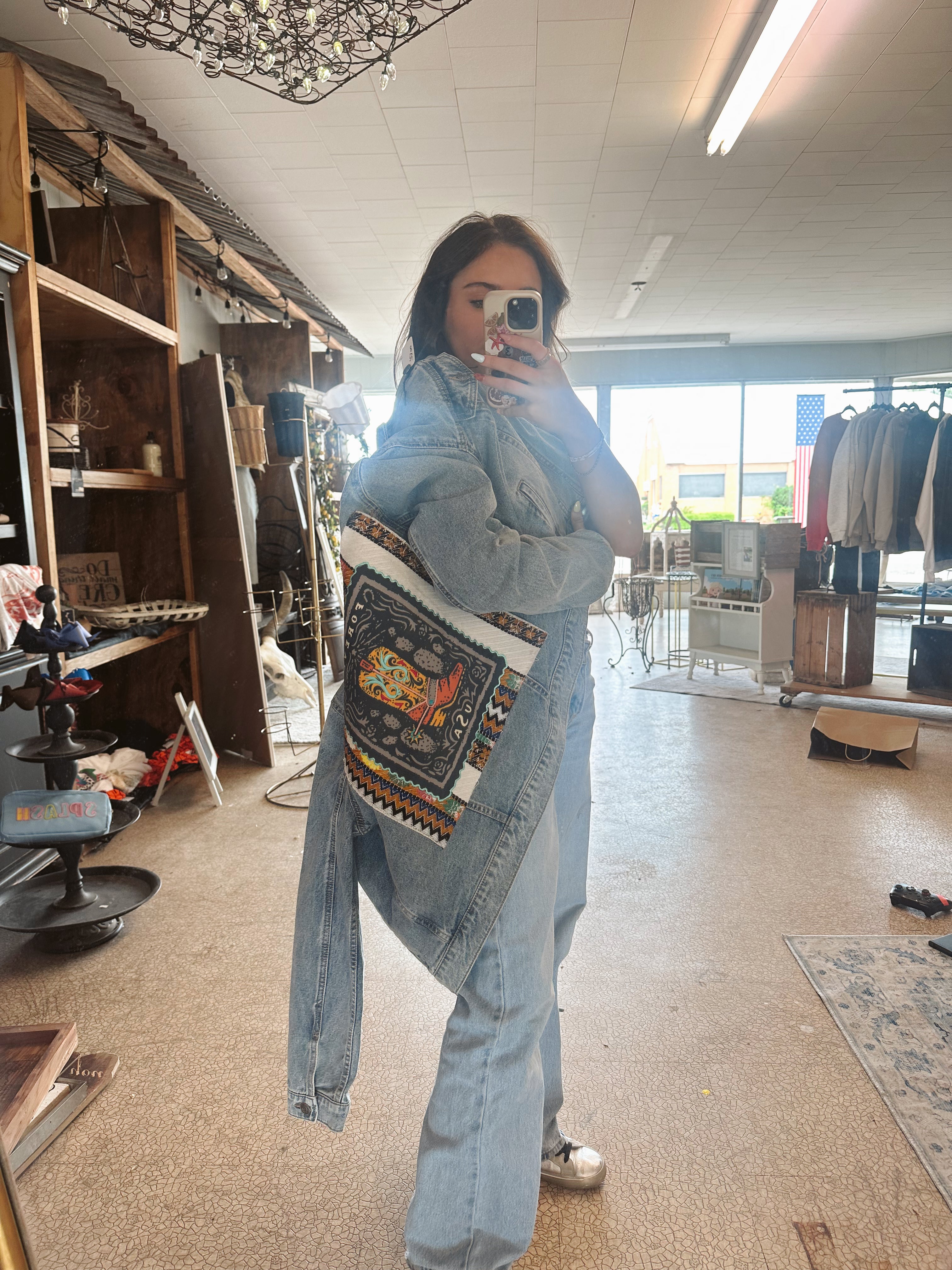 Denim patch jacket